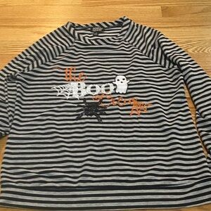 Striped Halloween Graphic Women's Top